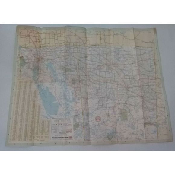 Vintage Texaco Road Map Manitoba Saskatchewan Motor Oil 1968 Ephemera HM Gousha - Picture 4 of 10